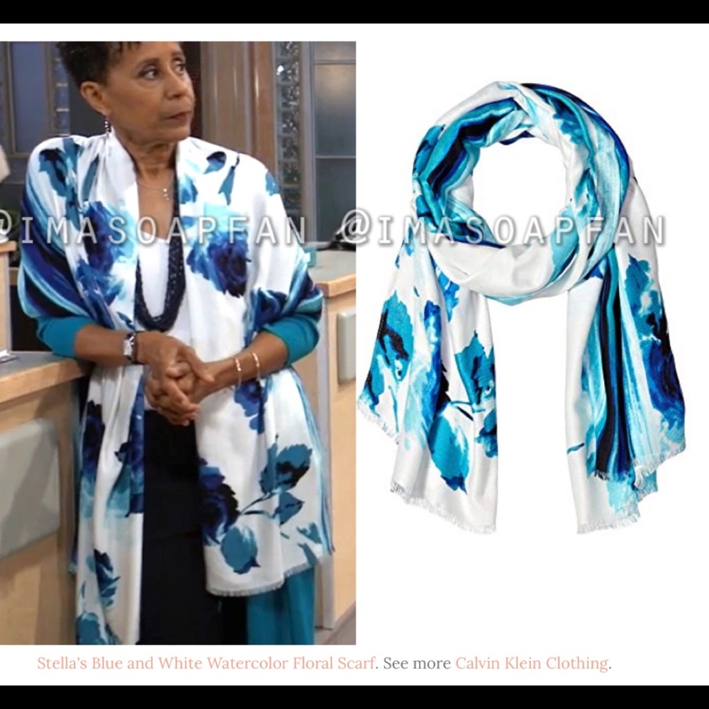 Calvin Klein watercolor floral print scarf